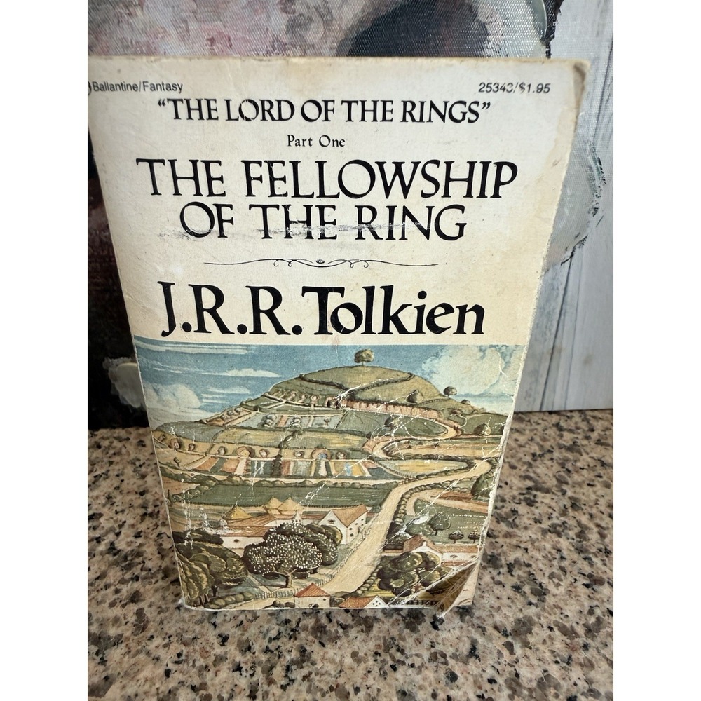 Vintage 1970s LOTR Fellowship Ring Ballantine Paperback Map Tolkien